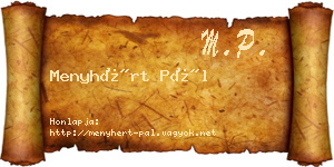 Menyhért Pál névjegykártya